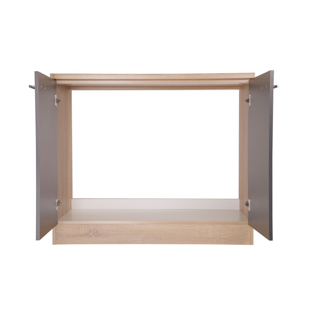 Spülenunterschrank 'Merle' grau/eichefarben 100 x 84,8 x 60 cm