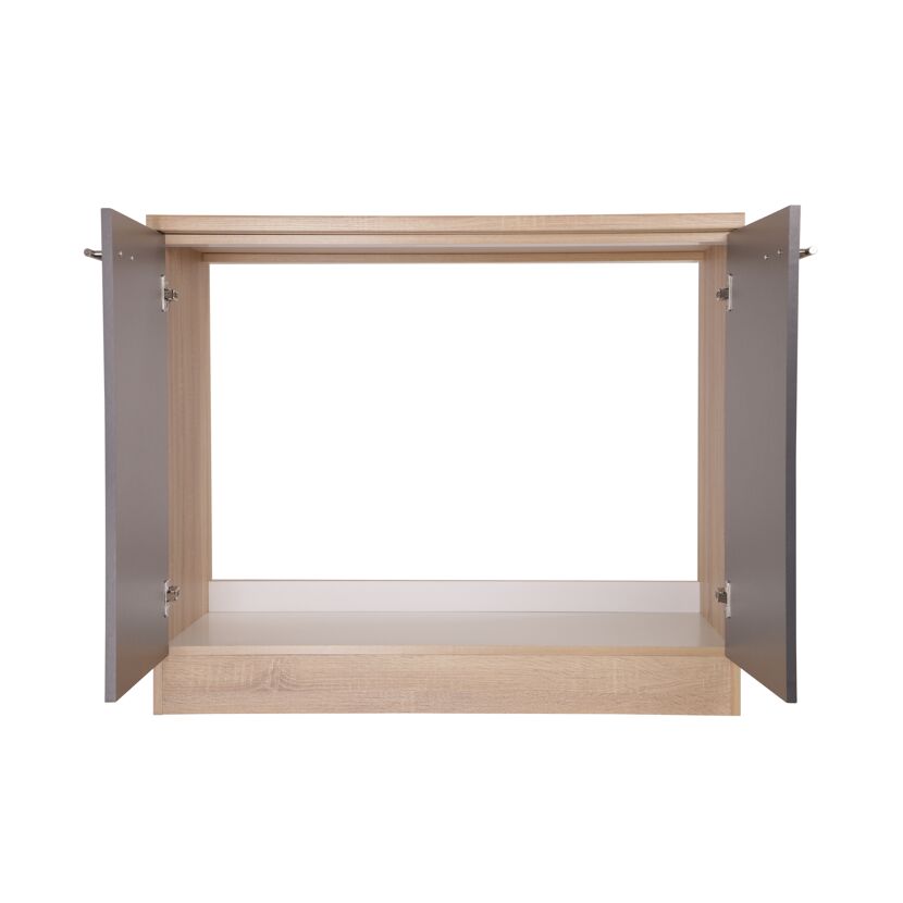 Spülenunterschrank 'Merle' grau/eichefarben 100 x 84,8 x 60 cm