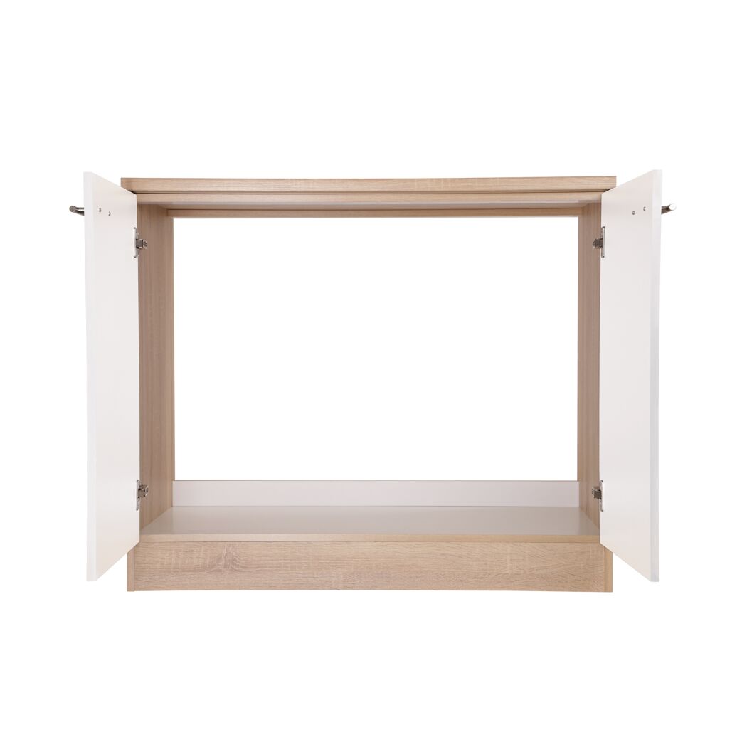 Spülenunterschrank 'Merle' weiß/eichefarben 100 x 84,8 x 60 cm