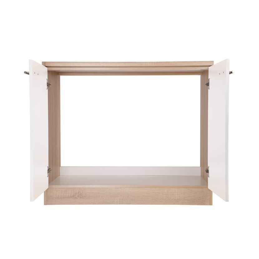 Spülenunterschrank 'Merle' weiß/eichefarben 100 x 84,8 x 60 cm