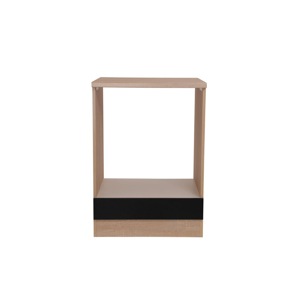 Herdumbauschrank 'Merle' schwarz/eichefarben 60 x 84,8 x 60 cm