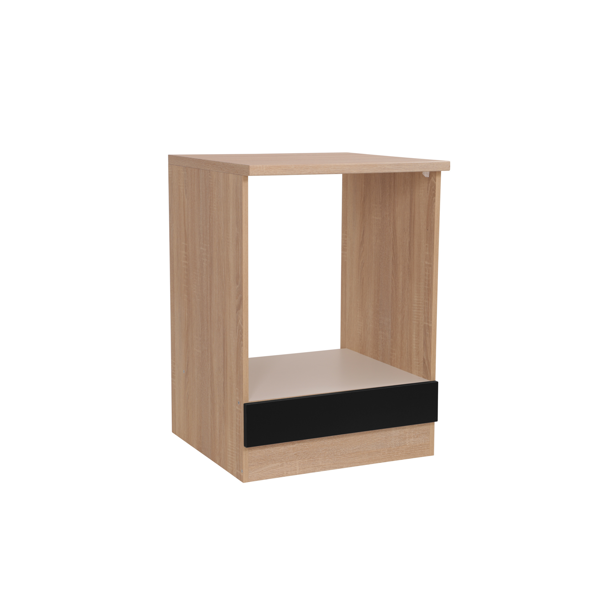 Herdumbauschrank 'Merle' schwarz/eichefarben 60 x 84,8 x 60 cm