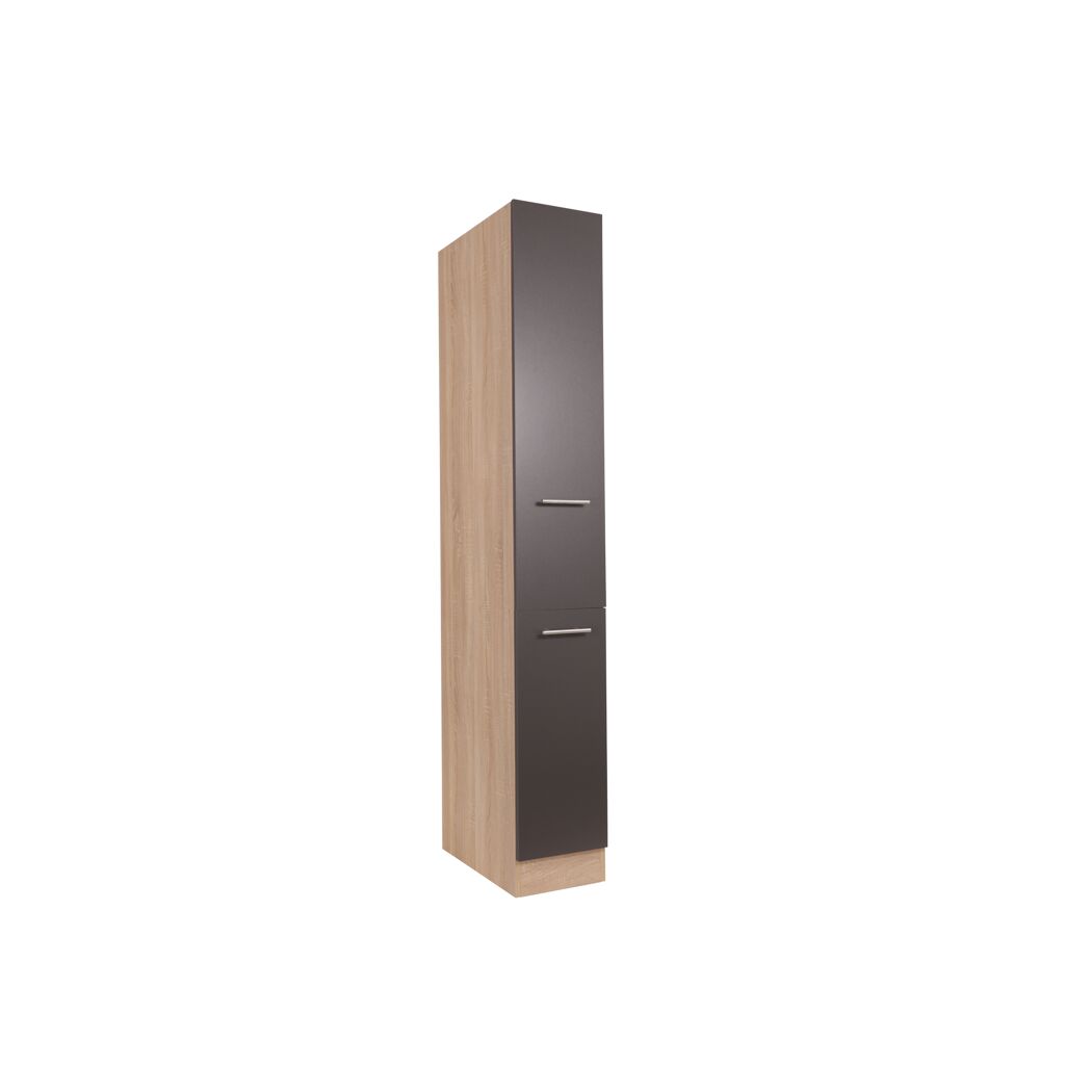 Apothekerschrank 'Merle' grau/eichefarben 30 x 200 x 60 cm