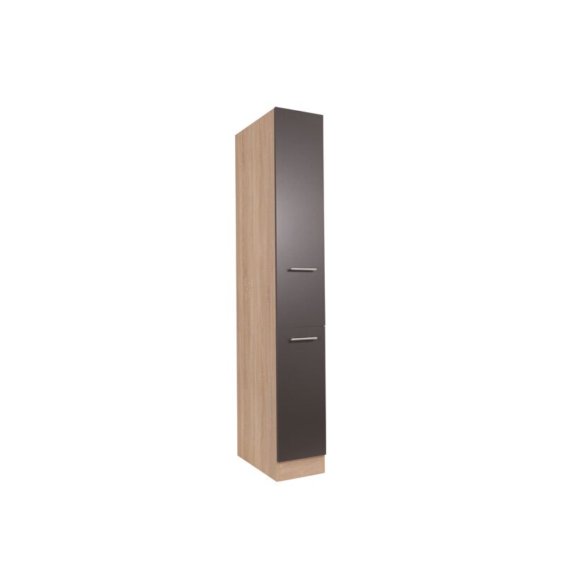 Apothekerschrank 'Merle' grau/eichefarben 30 x 200 x 60 cm