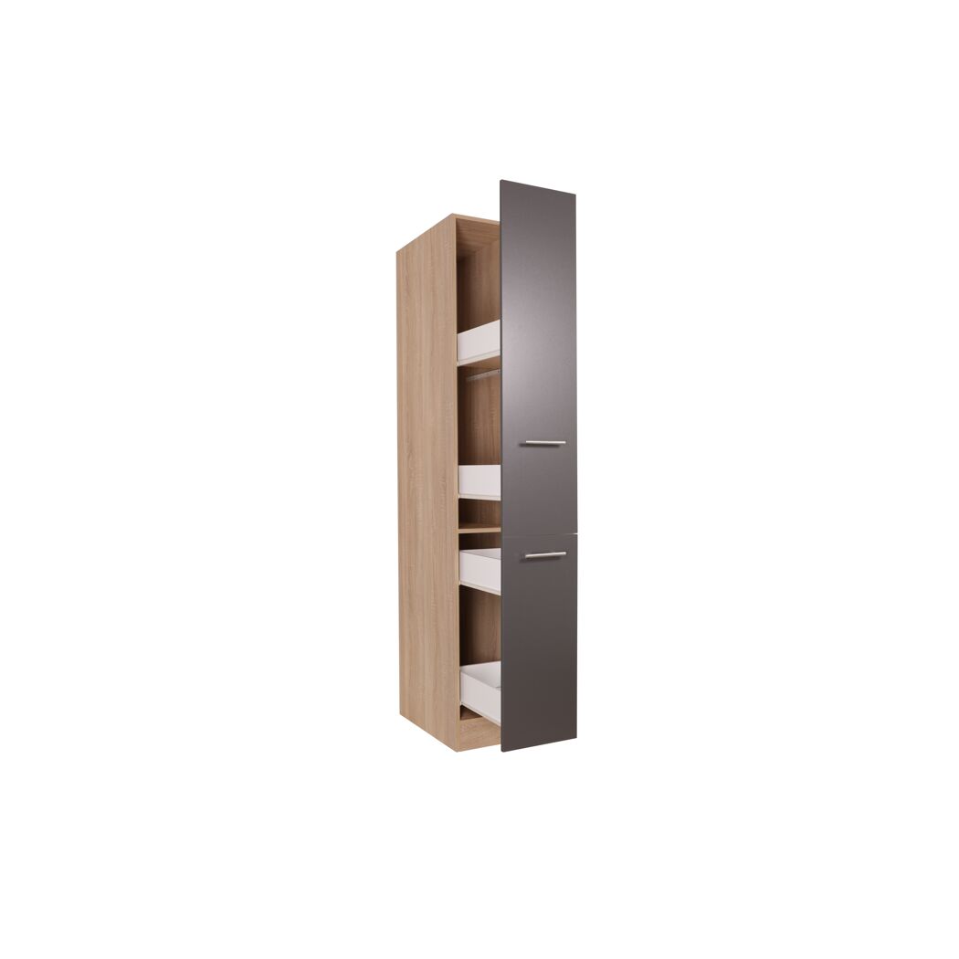 Apothekerschrank 'Merle' grau/eichefarben 30 x 200 x 60 cm