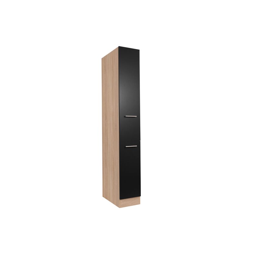 Apothekerschrank 'Merle' schwarz/eichefarben 30 x 200 x 60 cm