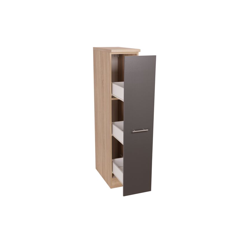 Apothekerschrank 'Merle' grau/eichefarben 30 x 144,8 x 60 cm