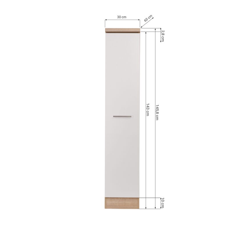 Apothekerschrank 'Merle' grau/eichefarben 30 x 144,8 x 60 cm
