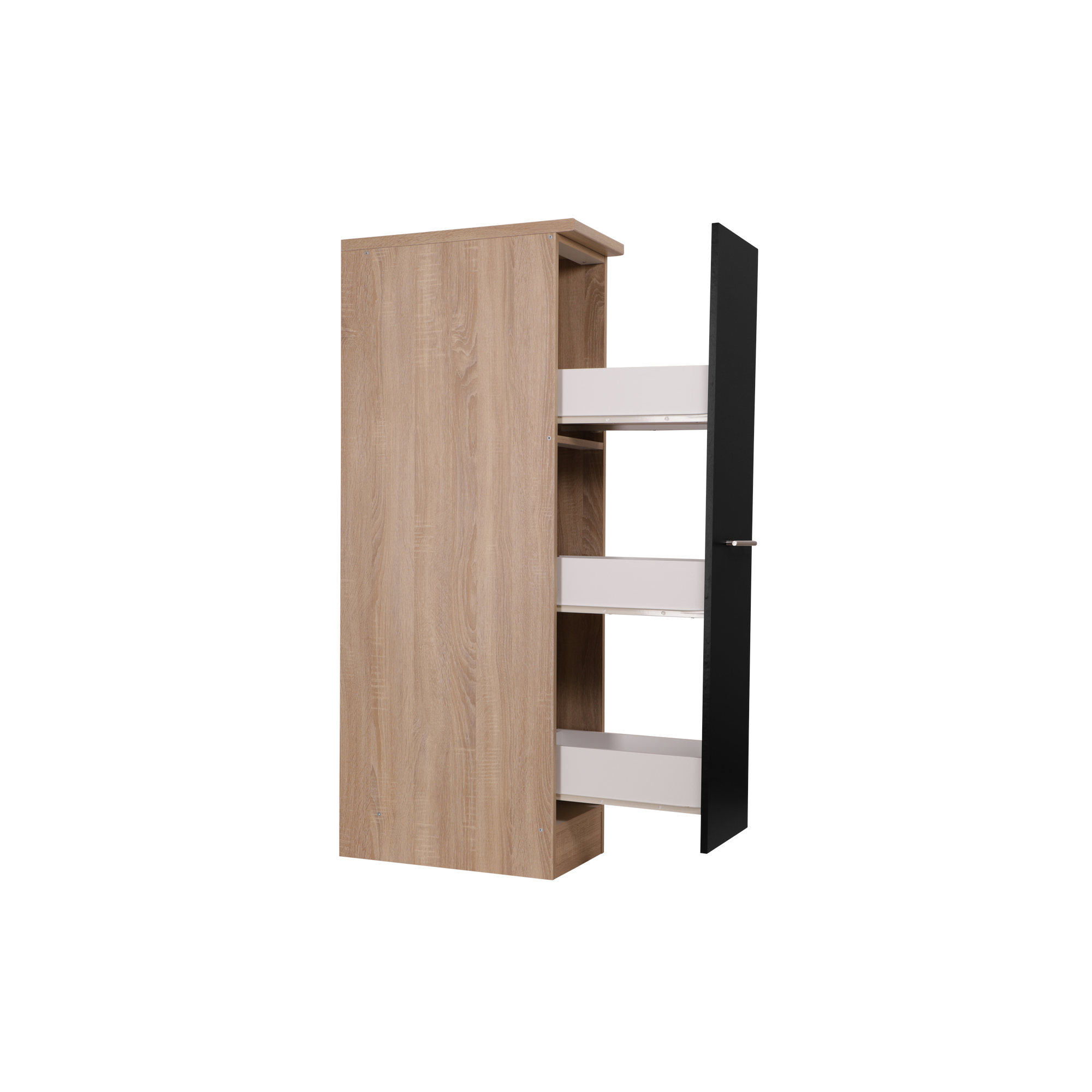 Apothekerschrank 'Merle' schwarz/eichefarben 30 x 144,8 x 60 cm