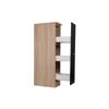 Apothekerschrank 'Merle' schwarz/eichefarben 30 x 144,8 x 60 cm