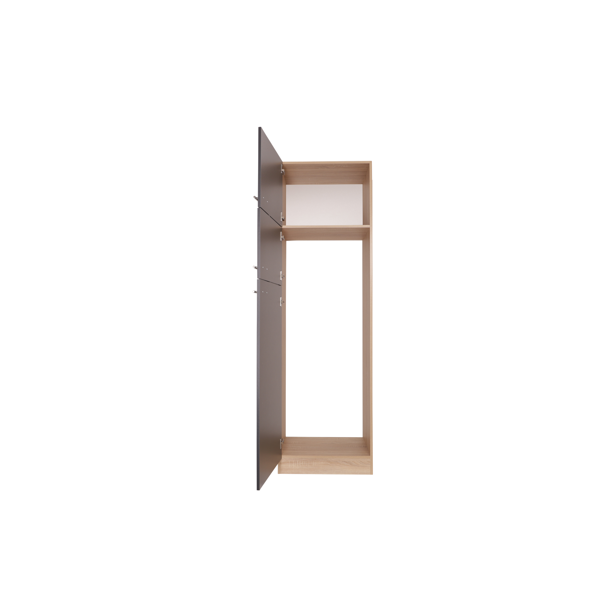 Kühl-Gefrierkombination Umbauschrank 'Merle' grau/eichefarben 60 x 200 x 60 cm