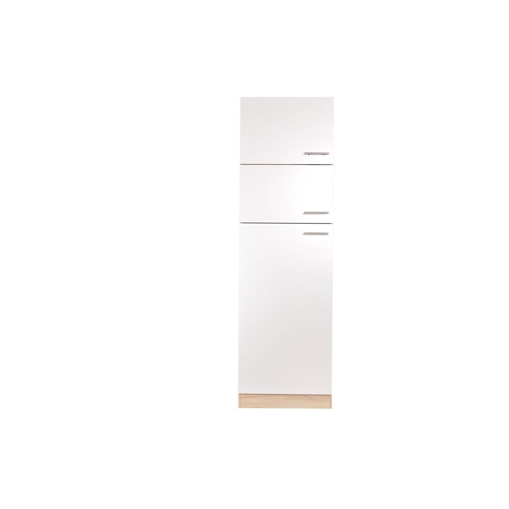 Kühl-Gefrierkombination Umbauschrank 'Merle' weiß/eichefarben 60 x 200 x 60 cm