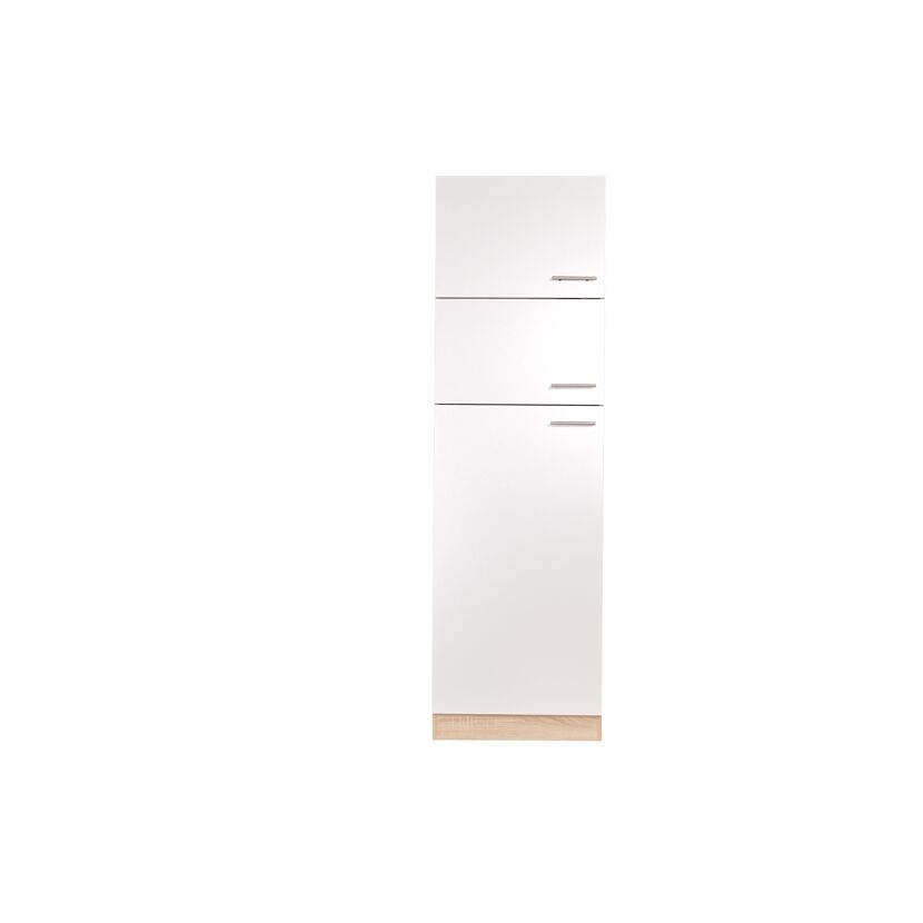 Kühl-Gefrierkombination Umbauschrank 'Merle' weiß/eichefarben 60 x 200 x 60 cm