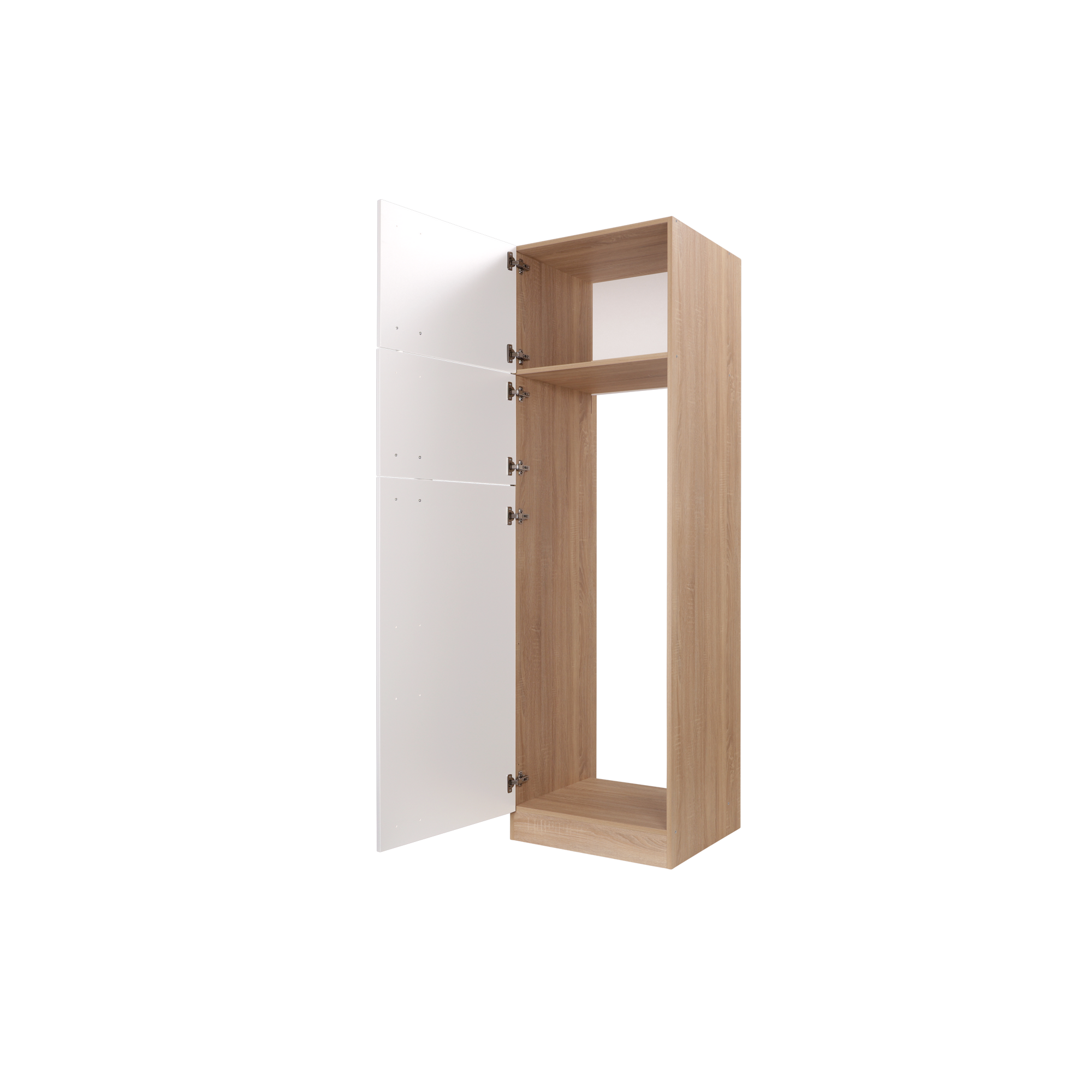 Kühl-Gefrierkombination Umbauschrank 'Merle' weiß/eichefarben 60 x 200 x 60 cm