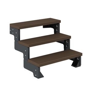 Außentreppe 'Gardentop' dunkelbraun 3 Stufen 100 cm