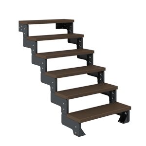 Außentreppe 'Gardentop' dunkelbraun 6 Stufen 100 cm