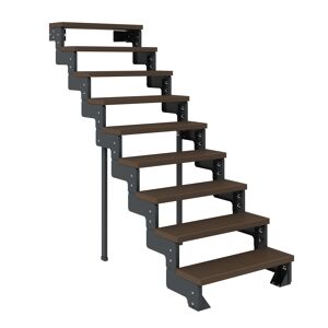 Außentreppe 'Gardentop' dunkelbraun 9 Stufen 100 cm