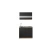 Küchenmöbel-Set 'Merle 3' schwarz/eichefarben mit Spüle und Glaskeramikkochfeld 100 cm