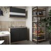 Küchenmöbel-Set 'Merle 3' schwarz/eichefarben mit Spüle und Glaskeramikkochfeld 100 cm