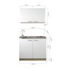 Küchenmöbel-Set 'Merle 4'  weiß/eichefarben mit Spüle und Glaskeramikkochfeld 100 cm