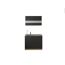 Küchenmöbel-Set 'Merle 5' schwarz/eichefarben mit Spüle und Edelstahlkochmulde 100 cm