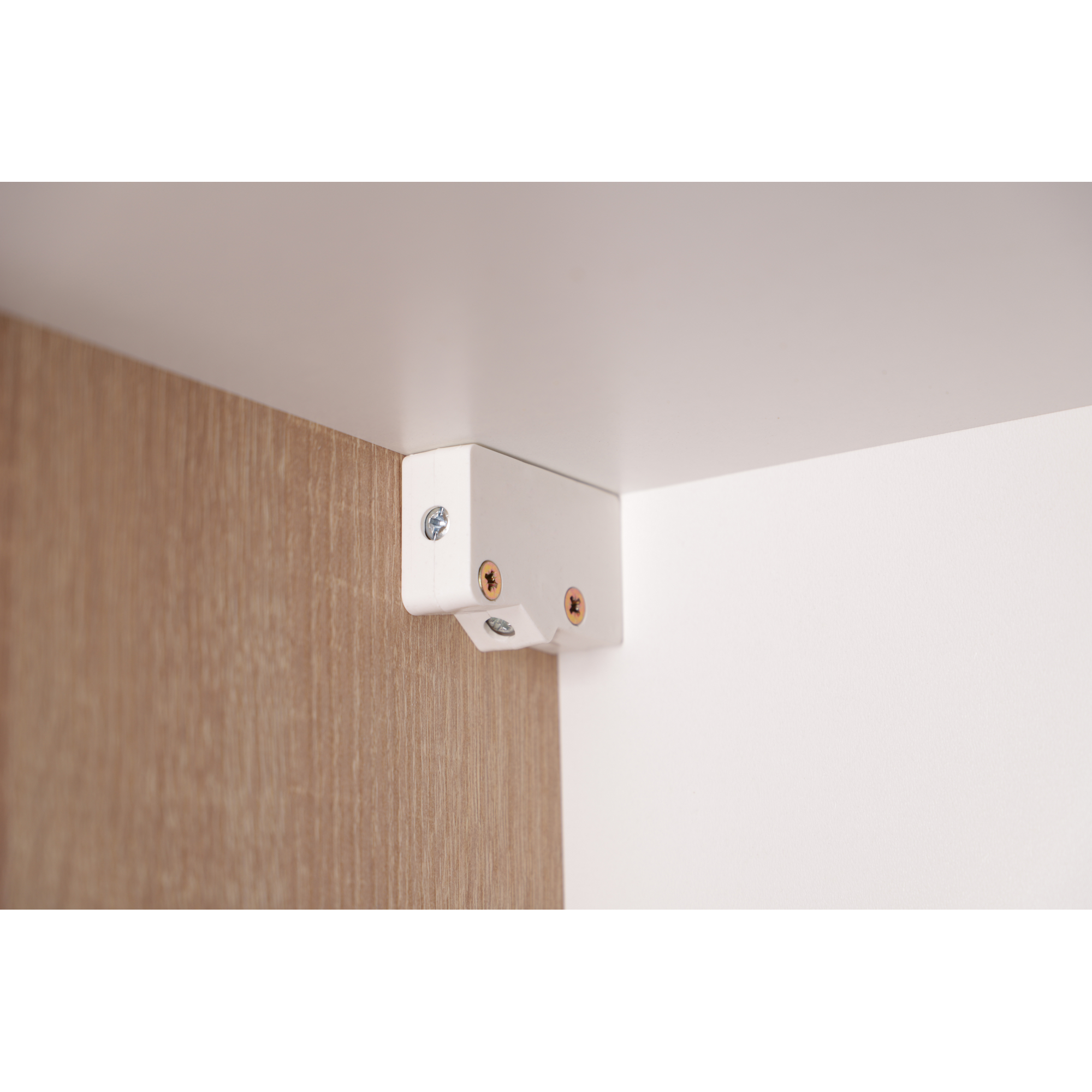 Küchenmöbel-Set 'Merle 7' grau/eichefarben 4 x Oberschränke 50 cm