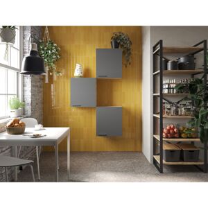 Küchenmöbel-Set 'Merle 8' grau/eichefarben 3 x Oberschränke 50 cm