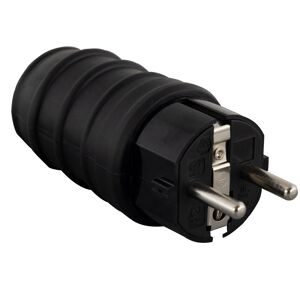 Schutzkontakt-Stecker schwarz Gummi SK 2,5 mm²