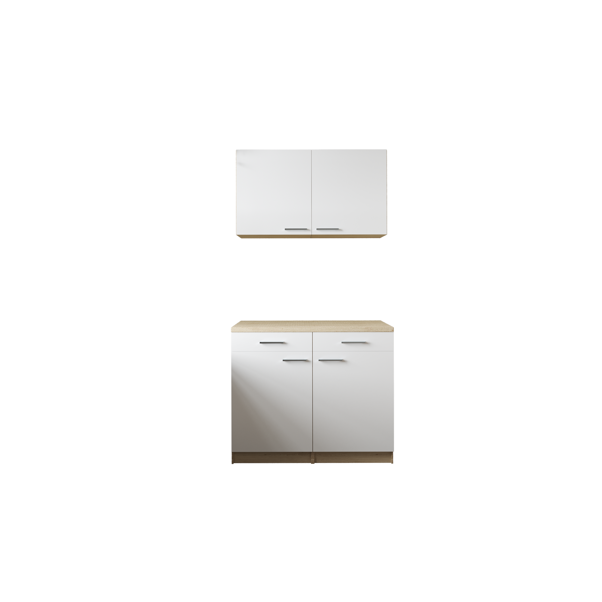 Küchenmöbel-Set 'Merle 10' weiß/eichefarben 100 cm