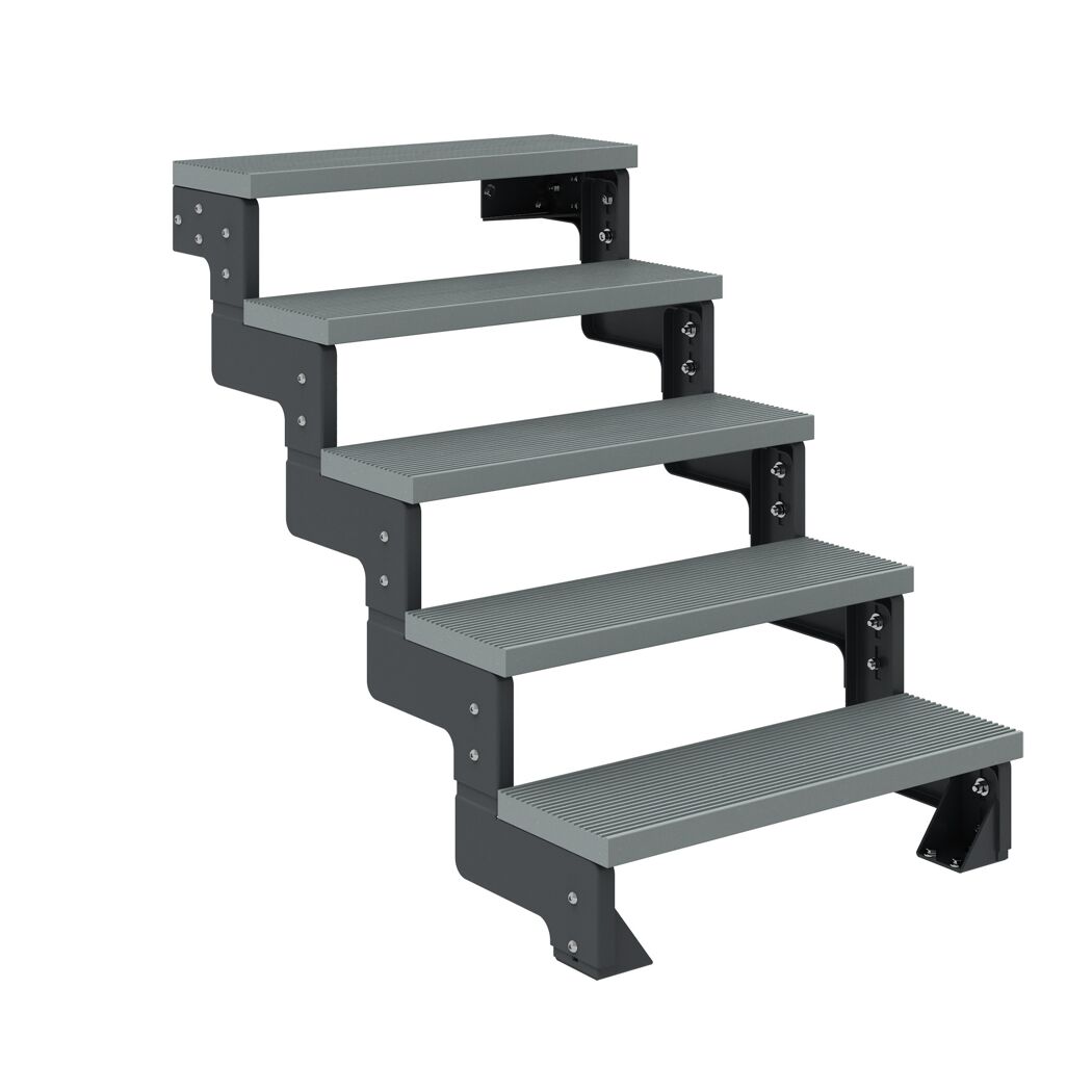 Außentreppe 'Gardentop' grau 5 Stufen 100 cm