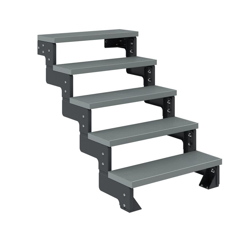 Außentreppe 'Gardentop' grau 5 Stufen 100 cm