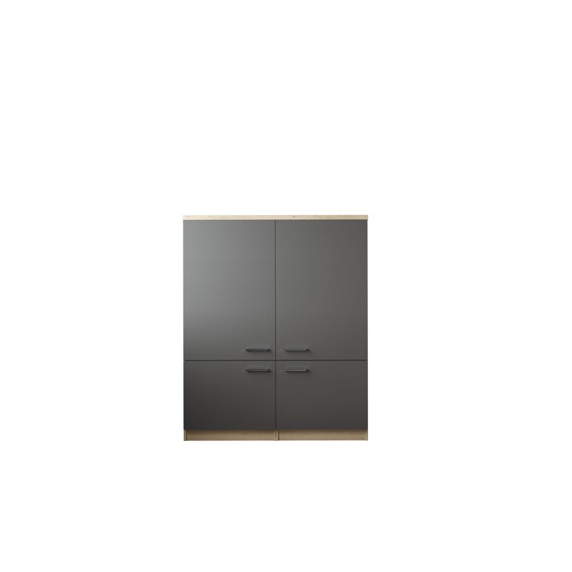 Küchenmöbel-Set 'Merle 11' grau/eichefarben 145 x 120 x 60 cm