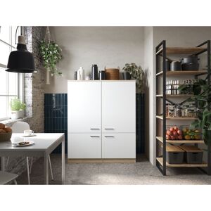 Küchenmöbel-Set 'Merle 11' weiß/eichefarben 145 x 120 x 60 cm