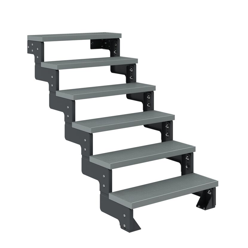 Außentreppe 'Gardentop' grau 6 Stufen 100 cm