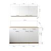 Küchenmöbel-Set 'Merle 12' grau/eichefarben 150 cm