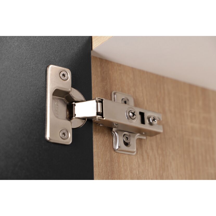 Küchenmöbel-Set 'Merle 12' schwarz/eichefarben 150 cm