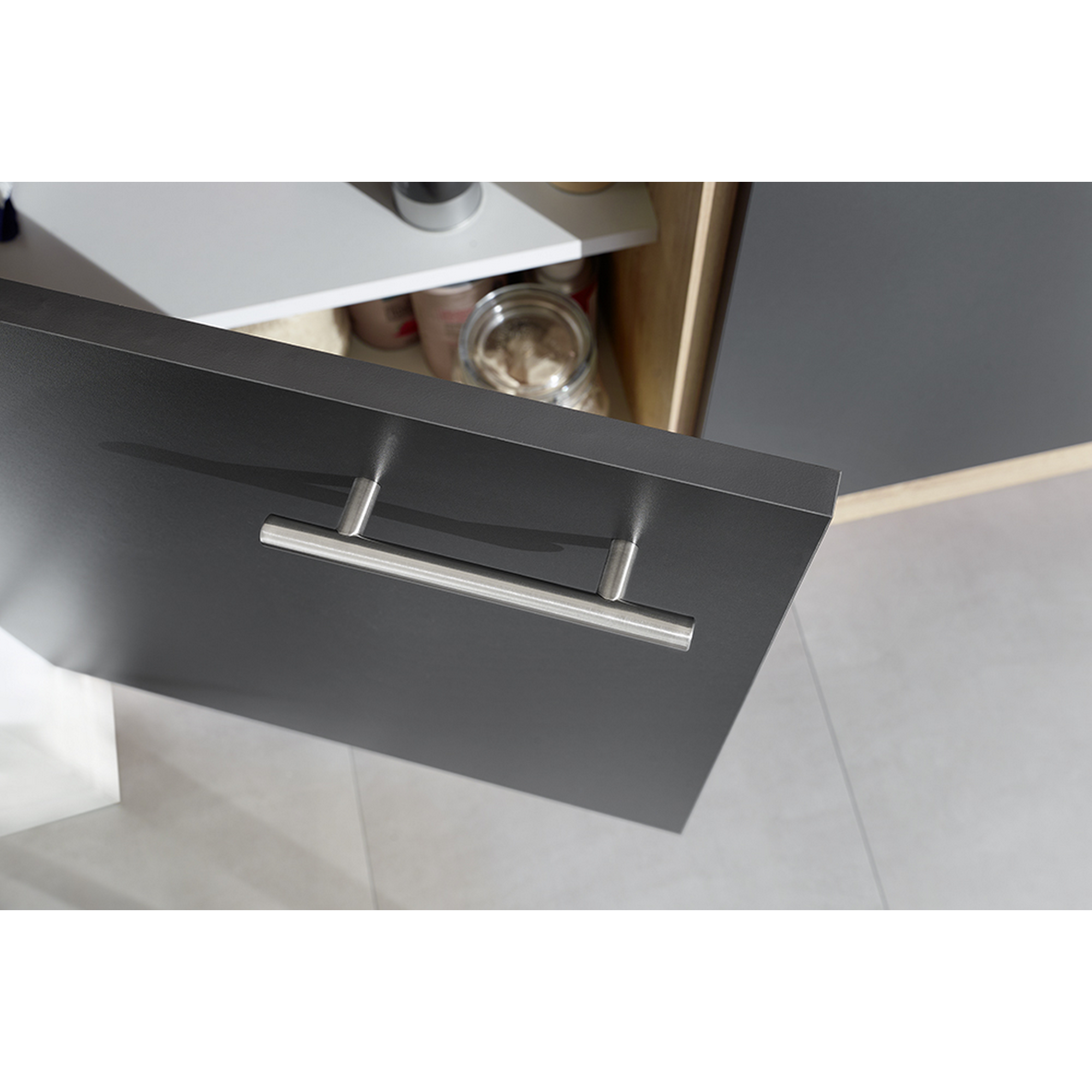 Küchenmöbel-Set 'Merle 13' grau/eichefarben 150 x 60 x 85 cm