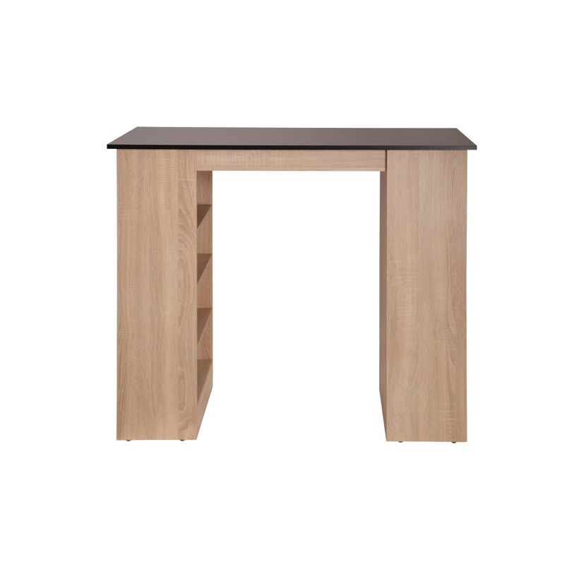 Bartisch 'Merle' schwarz/eichefarben 115 x 103 x 50 cm