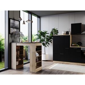 Bartisch 'Merle' schwarz/eichefarben 115 x 103 x 50 cm