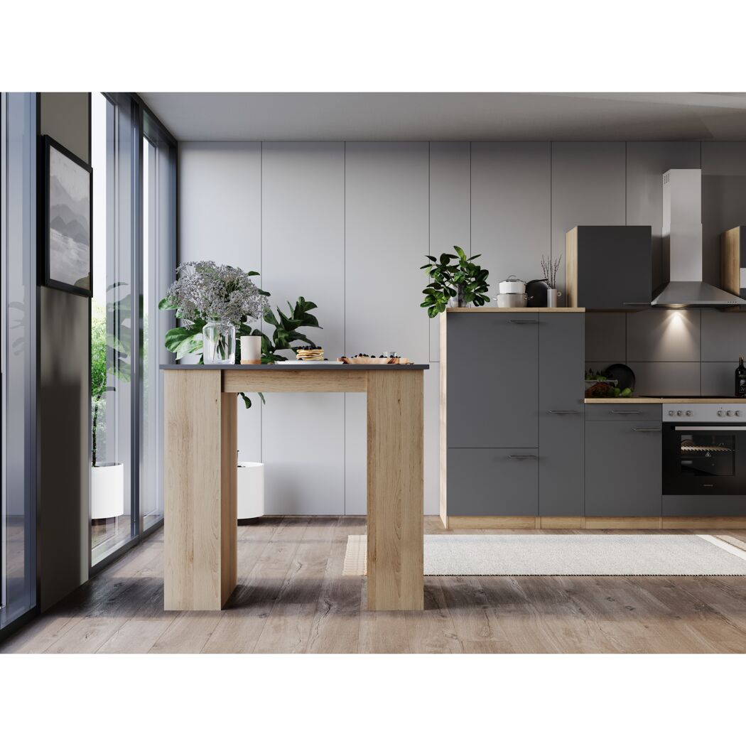 Bartisch 'Merle' grau/eichefarben 115 x 103 x 50 cm