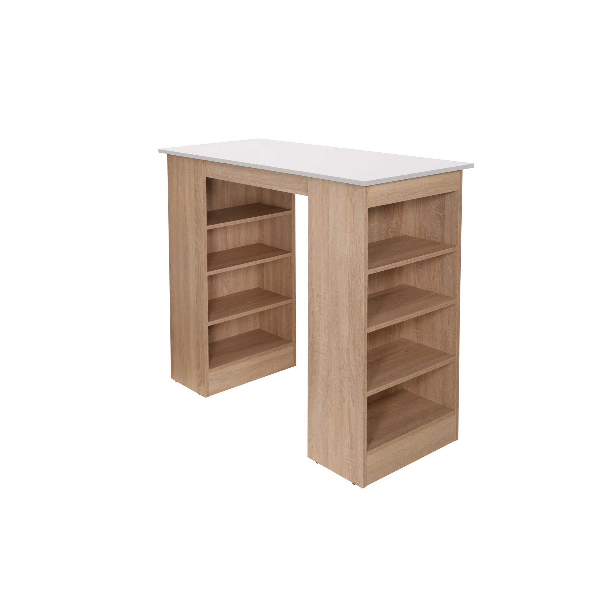 Bartisch 'Merle' weiß/eichefarben 115 x 103 x 50 cm