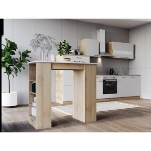 Bartisch 'Merle' weiß/eichefarben 115 x 103 x 50 cm