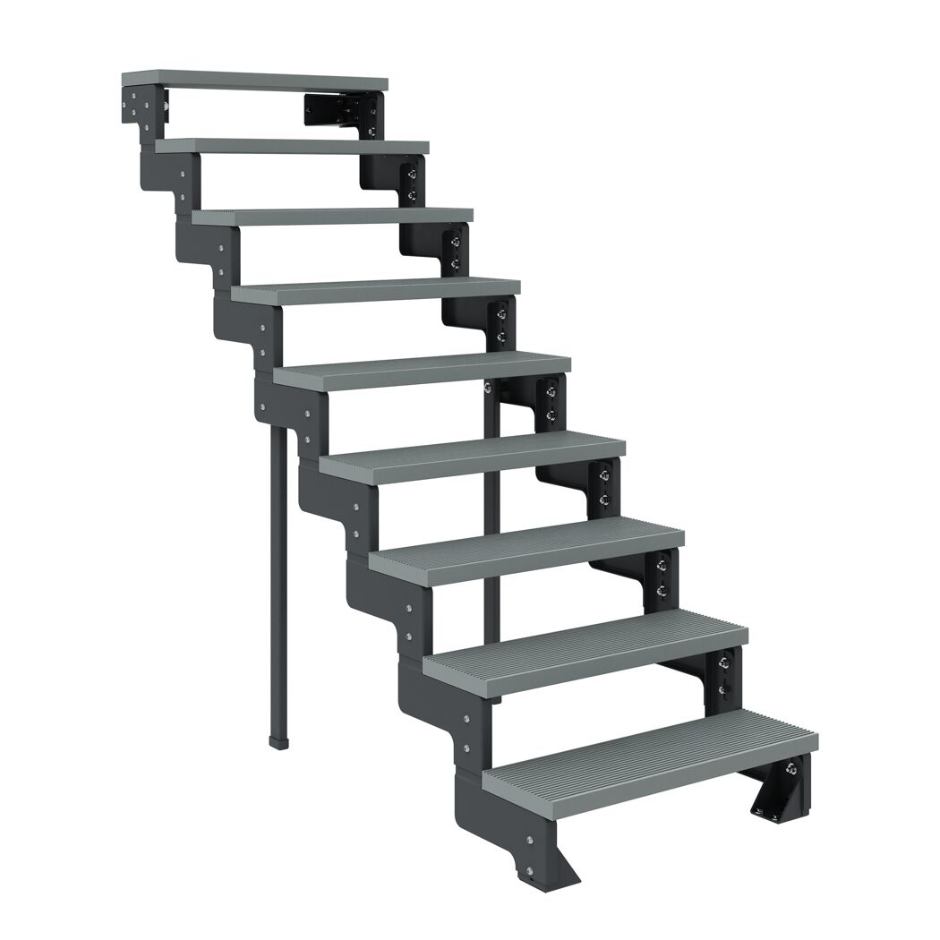 Außentreppe 'Gardentop' grau 9 Stufen 100 cm