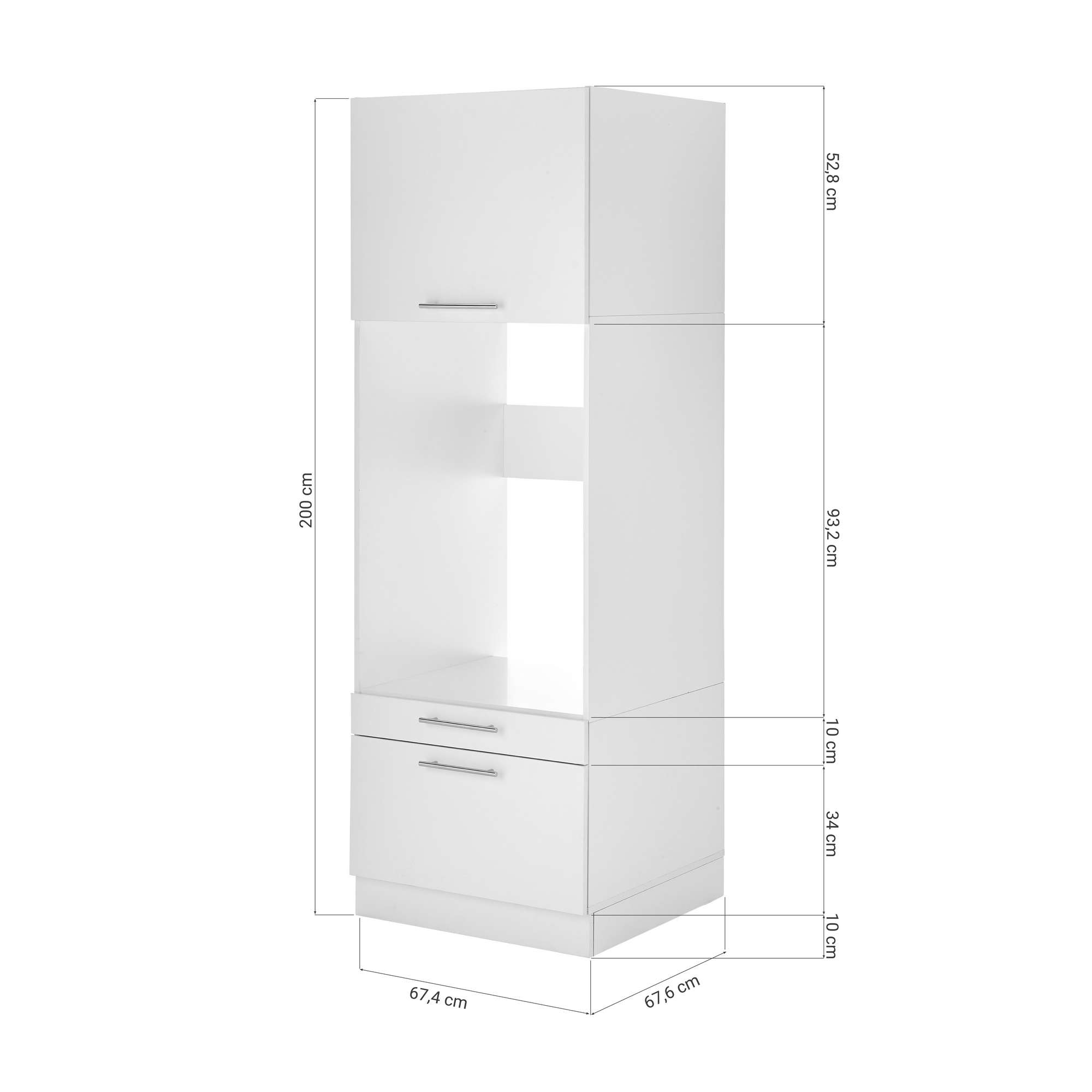 Waschmaschinenumbauschrank 'Clara 2' weiß matt 67,4 x 200 x 67,6 cm