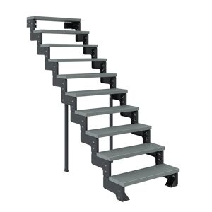 Außentreppe 'Gardentop' grau 10 Stufen 100 cm