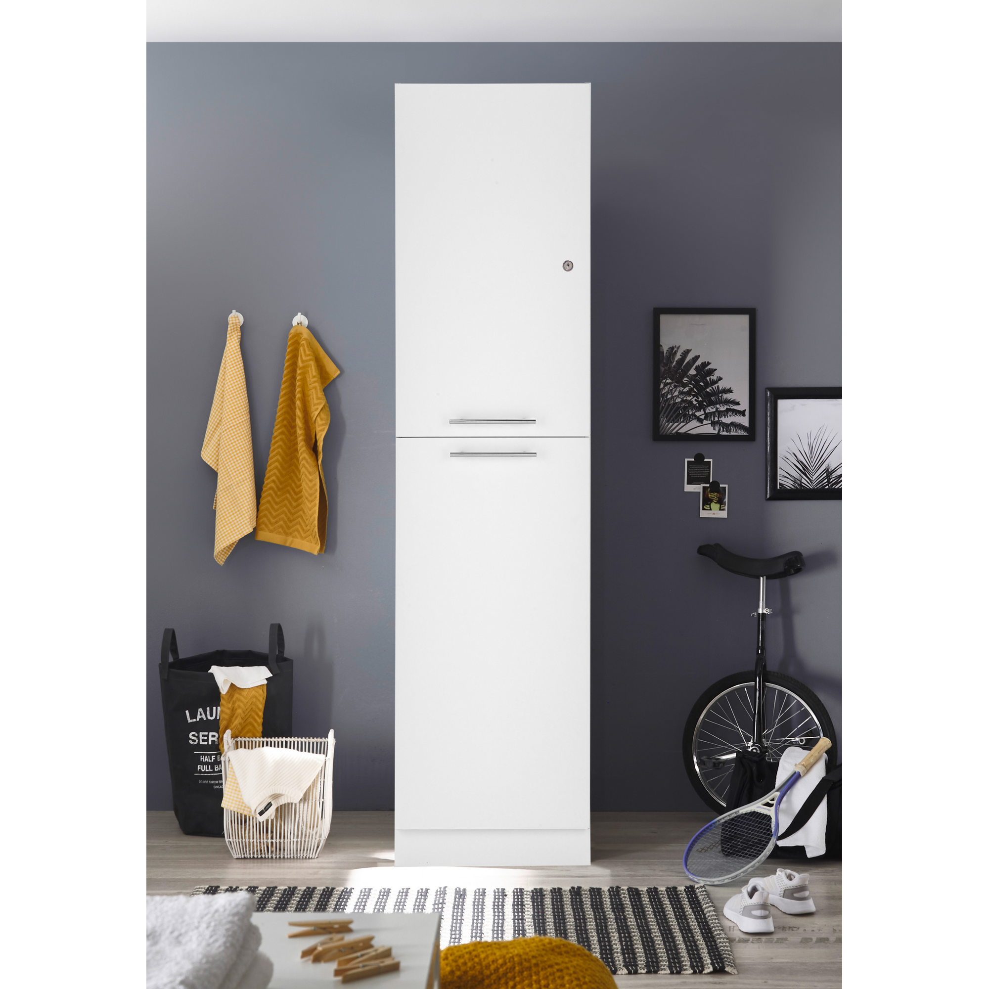 Hochschrank 'Clara 4' weiß matt 50 x 200 x 67,6 cm