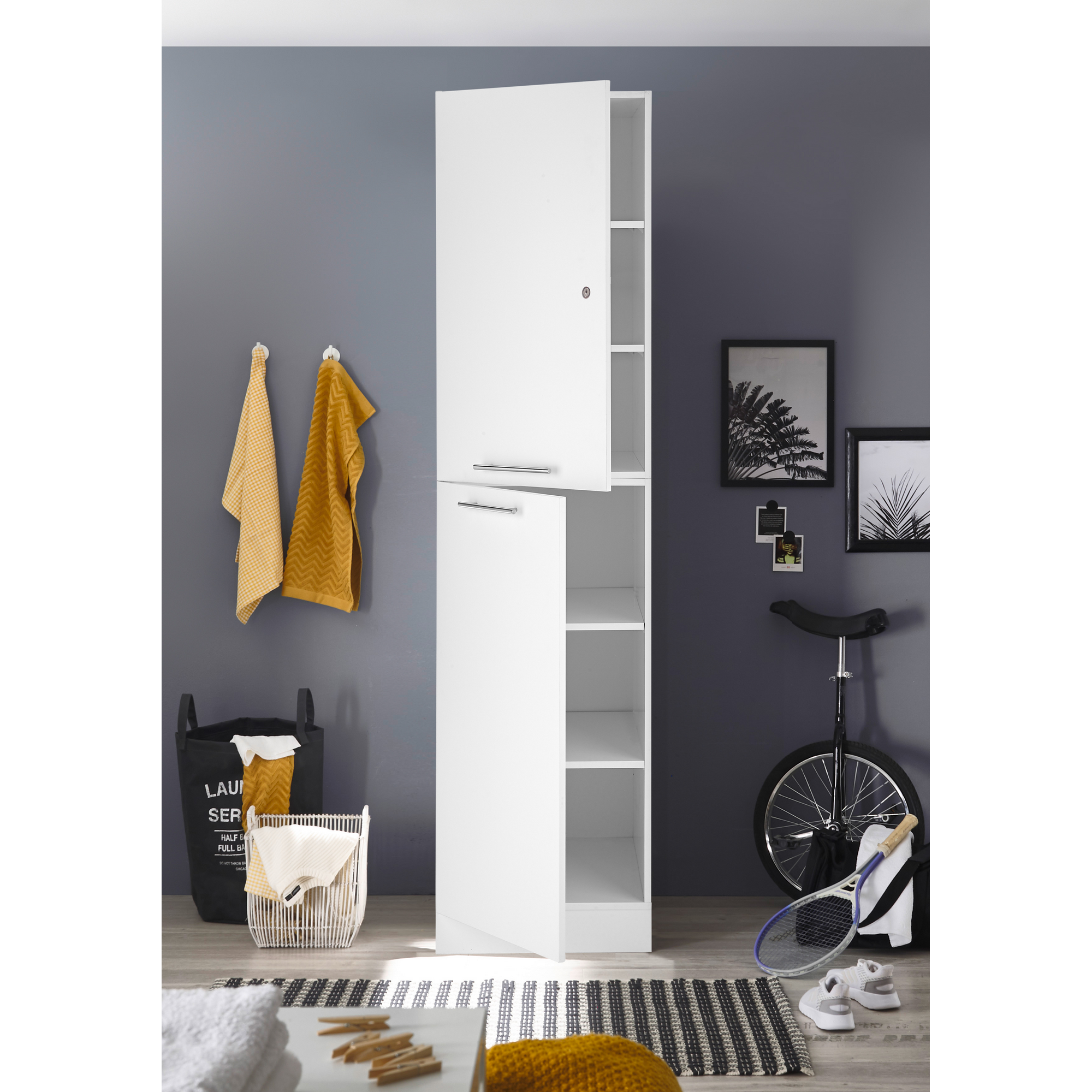 Hochschrank 'Clara 4' weiß matt 50 x 200 x 67,6 cm