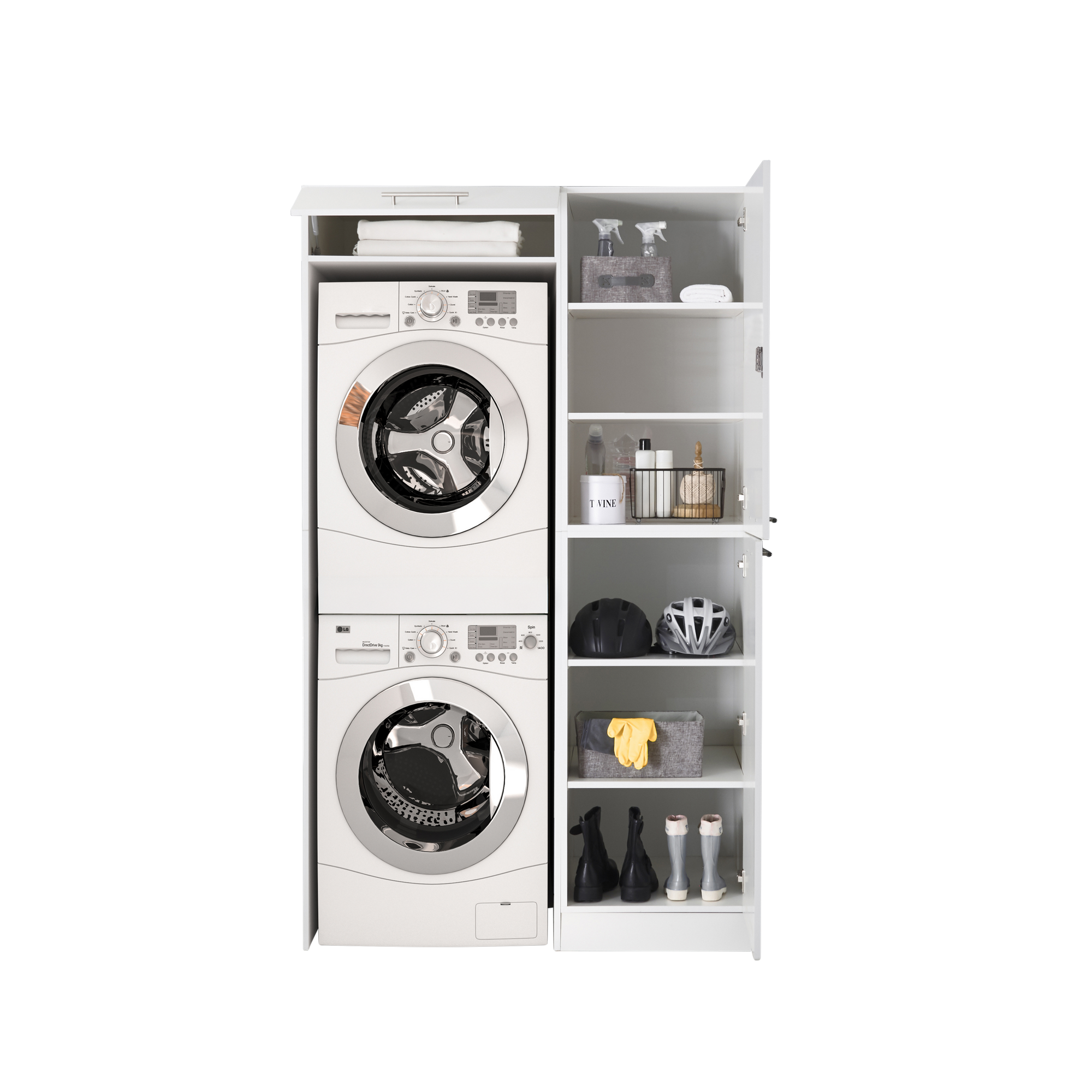 Hauswirtschaftsraum-Set 'Clara 6' weiß matt 117,4 x 200 x 67,6 cm