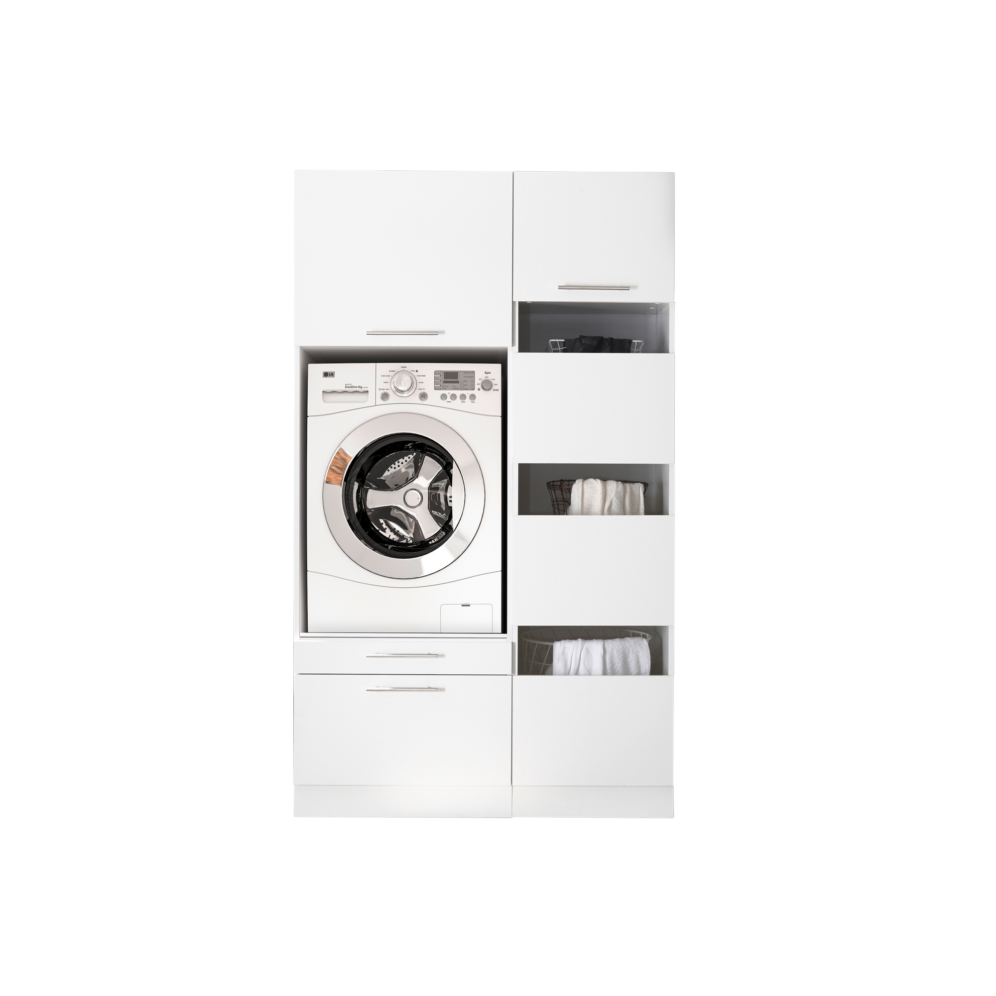 Hauswirtschaftsraum-Set 'Clara 8' weiß matt 117,4 x 200 x 67,6 cm