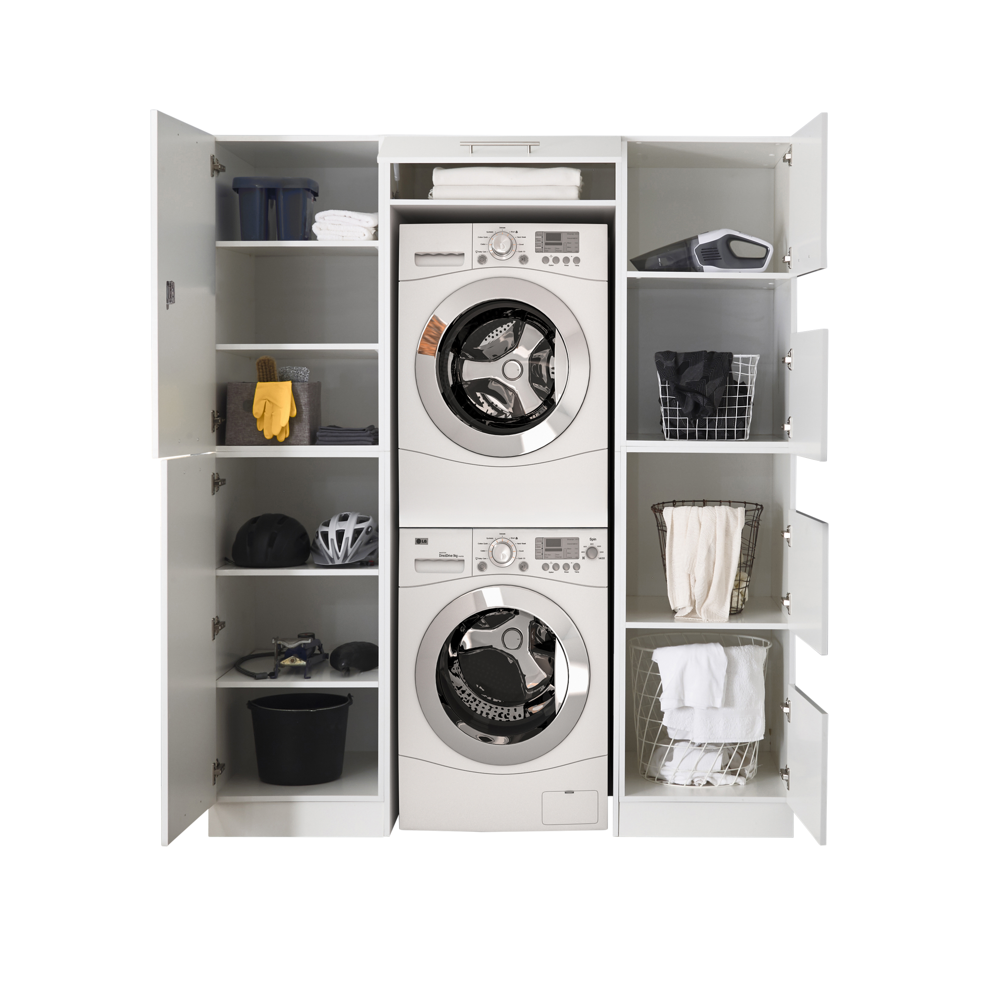 Hauswirtschaftsraum-Set 'Clara 10' weiß matt 167,4 x 200 x 67,6 cm